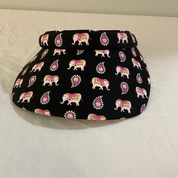 Vera Bradley Retired Pink Elephants Patterned Visor - Picture 1 of 6